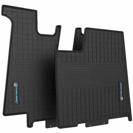 Replacement For Kenworth T660 Year 2013 Floor Mat Set W/ Grooved Design Channeled Edges