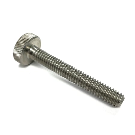 Morton SS Unslotted Knurled Head Thumb Screw, 10-32 Thread, 2in L, 5/8in Head Dia, 3/16in Head H 4011SS