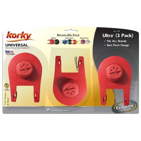 Korky Toilet Flapper, Rubber 100TP