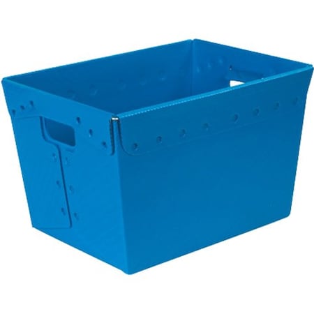 Partners Brand Space Age Storage Tote, Plastic, Blue, 16 in H, 15 in W, 23 in L, 6 PK BINS189