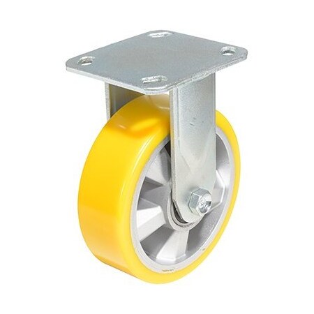 Vestil Polyurethane Rigid Caster 6 In. Diameter x 2 In. Width 661 Lb. Capacity Yellow/Gray CST-PY-6X2PUA-R