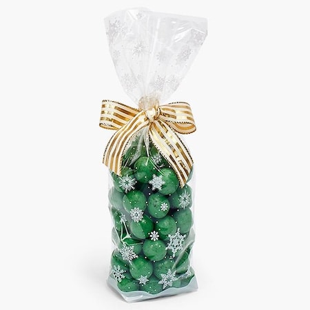 Nashville Wraps White Snowflakes Hard Bottom 1.4 mi Cello Bags, 2.75x2x10.5, 100PK 99752