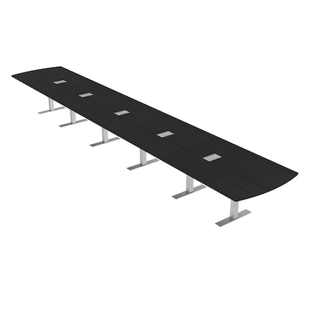 Skutchi Designs 22ft Arc Rectangle Conference Table With Power | Harmony Series | 22 Person Meeting Room Table HAR-AREC-48X264-T-U999ST19-ESIL