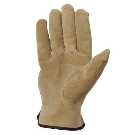 Wells Lamont L Split Cowhide Leather Driver Tan Gloves, PR 1012L