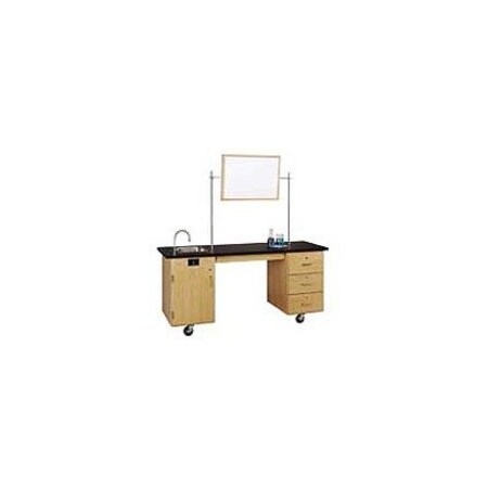 Diversified Spaces Mobile Lab, Oak, Wood Frame, 72 in W, Red 4352K