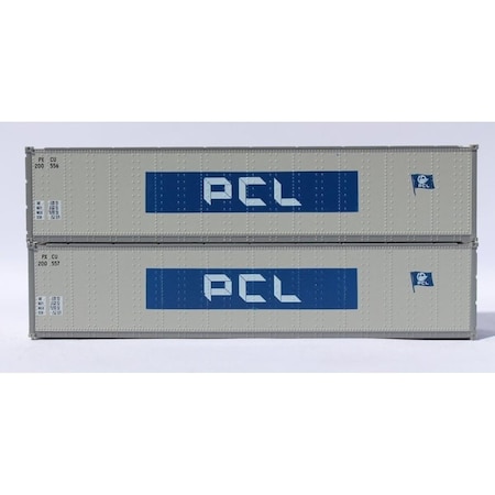 Jacksonville Terminal 40 ft. N Scale Standard Height Smooth-Side Containers PCL, 2PK JTC405661