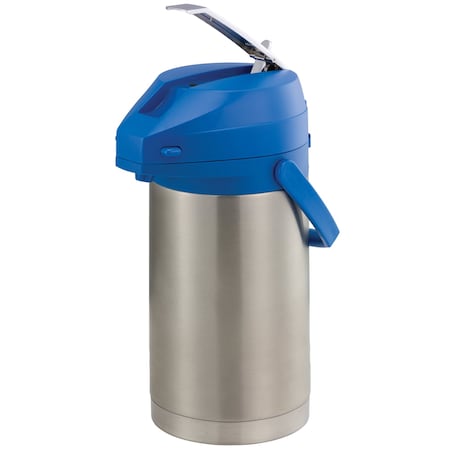 Service Ideas Color Me SVAC, Vacuum Insulated Airpot, Stainless Vacuum, 3 Liter, Brushed CTAL30BLU