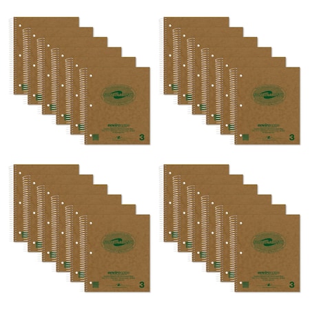 Roaring Spring Recycled 3-Subject Spiral Notebook, PK24 13484CS