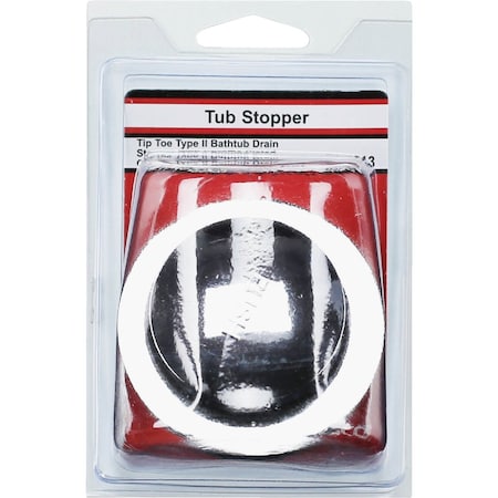 Westlake Pipe & Fittings 1-1/2'' Tip Toe Type II Bathtub Drain Stopper with Chrome Plated Finish 3/1/4813
