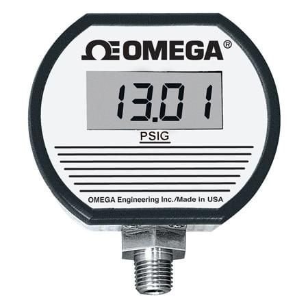 Omega Digital Pressure Gauge with NIST Certification, High Accuracy, Gauge, 0 psi to 100 psi, 0.1 %, 1/4 DPG1001AD-100G