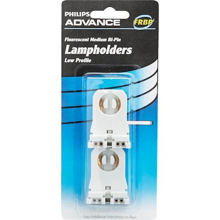 Signify Low Profile Tombstone Medium Bi-Pin T8/T12 Fluorescent Lampholder, 2PK 496646