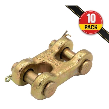 Mytee Products (10 Pack) G70 3/8in Chain Link Double Clevis Grade 70 Transport, 10PK CH38-Lx10