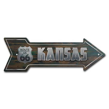 Signmission Kansas 66 Arrow Sign Funny Home Decor 30in Wide P-ARROW10-999792