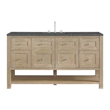 James Martin Vanities Breckenridge 60 in. Single Vanity, Whitewashed Oak w/ 3 CM Parisien Bleu Top 330-V60S-WWO-3PBL