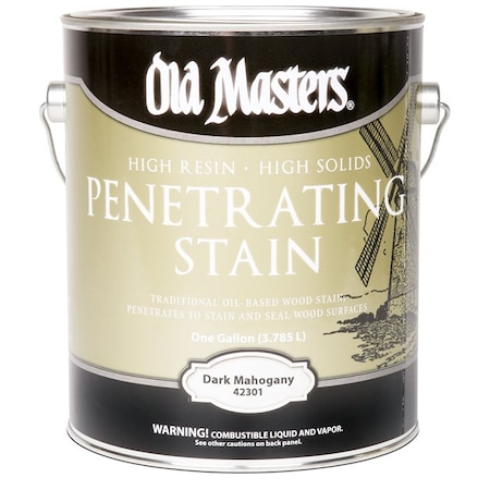 Old Masters 1 Gal Old Masters 42301 Dark Mahogany Old Masters Oil High Solids Penetrating Stain, Low VOC 42201