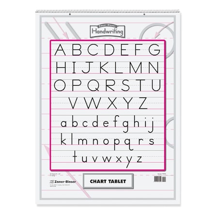 Zaner-Bloser Chart Tablet, Manuscript Cover, 2in. Ruled, 24in. x 32in., 30 Sheets PZP9701