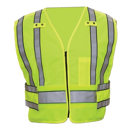 Reflective Apparel ANSI Type P Class 2 Public Safety Tactical Breakaway Vest with V-Neck 551ST-LM-SM-MD