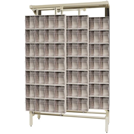 Quantum Storage Systems FREE STANDING SLIDER W/28 IVORY TILT BINS QS-304-28IV