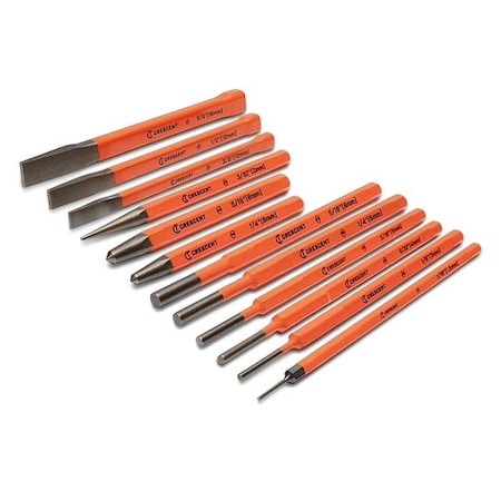 Crescent Chisel, 12Pc Set, Punch&Chisel, Crescent CPCCHS12