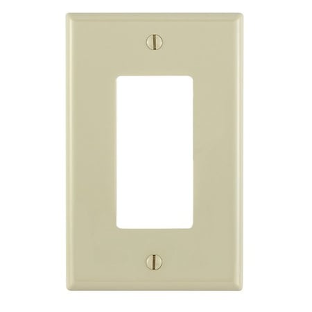 Leviton Wall Plate, Duplex Outlet, Ivory, Nylon PJ26-I