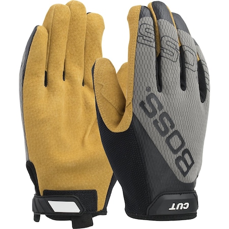 Boss Premium Pigskin Leather Palm with Mesh Fabric Back and Para-Aramid Cut Lining 120-MC1325T/M