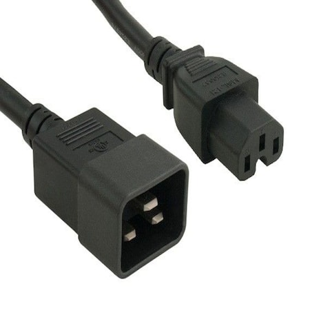 Sanoxy 3ft 14 AWG 15A 250V Power Cord IEC 320 C20 to IEC 320 C15, Black SNX-CBL-LDR-PW137-1203