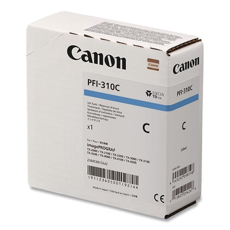 Canon Lucia Ink (PFI-310), Cyan 2360C001