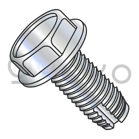Oxoxo 10-24X1 Unslotted Indented Hex Washer Thread Cutting Screw Type 1 Full Thread Zinc Bake, 5000PK 140524
