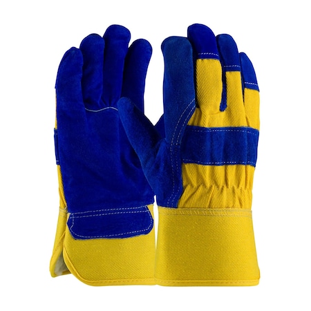 Pip Premium Split Cowhide Leather Palm Glove w/Fabric Back and Thick Fleece Pile Lining, Rubberize, 12PK 78-7863B/L