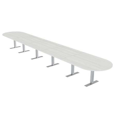 Skutchi Designs 22ft Conference Table With Power Unit | 22 Person Modular Racetrack Meeting Table | Harmony Series HAR-RAC-48X264-T-WA7976-NA