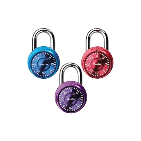 Master Lock Co Carded 3-Pack Mini Metallic Combination Padlock 1533TRI