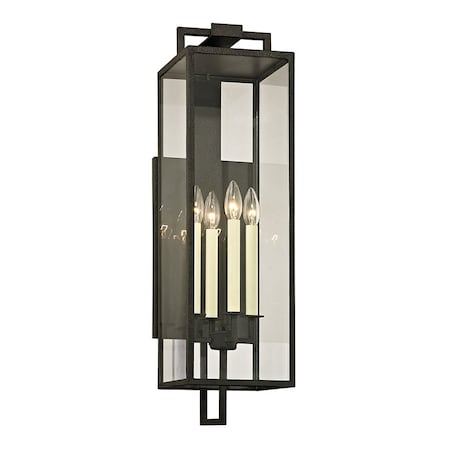 Troy Lighting Beckham 4 Light Wall Sconce 8 In. Forged Iron B6383-FOR