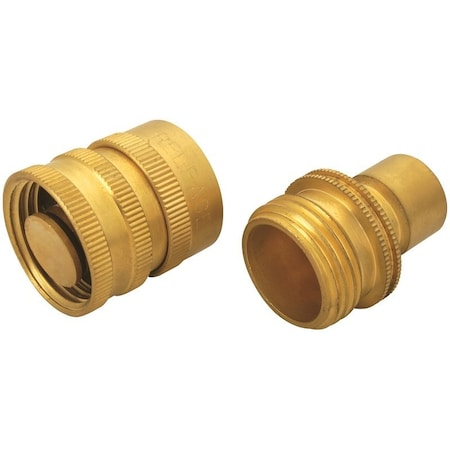 Landscapers Select Hose Connector, 3/4 in, Male and Female, Brass, Brass GB9615
