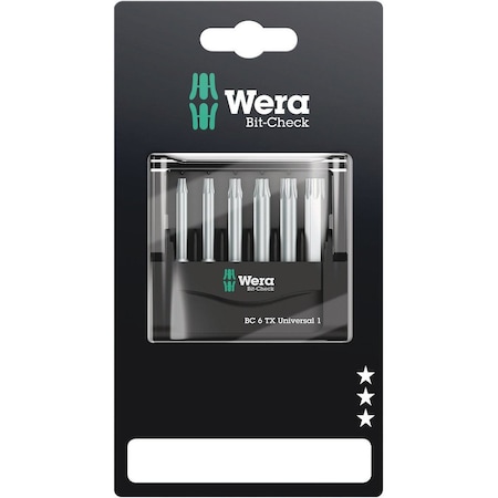 Wera Bit-Check 6 TX Universal 1 SB, 6 pieces 5073637001