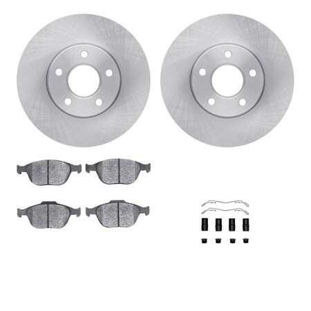 Dynamic Friction Co DFC Rotors with EURO 5000 Ceramic Brake Pads includes Hardware 6612-54103