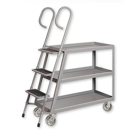 Pucel Ladder Stock Cart, 20 in W x 38 in H x 49 in D, Red LT-20S