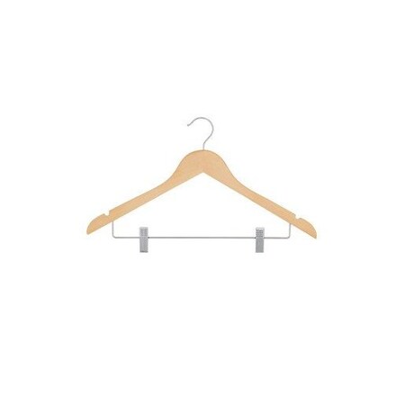 Store Supply Warehouse 17 inch Natural Wood All Purpose Suit Hangers, 50PK 25275