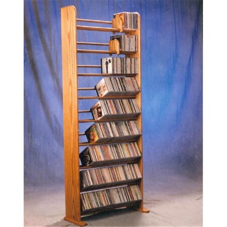 Wood Shed Solid Oak 9 Row Dowel CD Rack WO599526