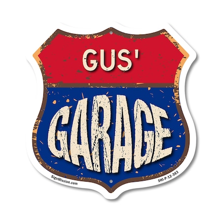 Signmission Gus's Garage, 12 Inch X 12 Inch, Plastic Sign SHI-P-12-383-GUS