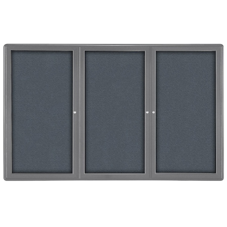 Ghent Enclosed Fabric Bulletin Board 48x72", 3 Door OVG5-F91