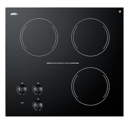 Summit 22in Wide 230V 3-Burner Radiant Cooktop CR3240