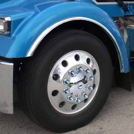 Replacement For Kenworth W900L Year 2003 Stainless Steel Front Fender Outer Fenderette 2 Piece Set