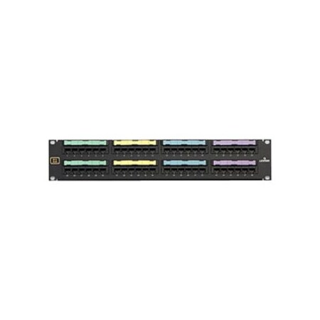 Leviton 48-Port Panel Mod-Telco 2W8P, Voice-Grade, Black 2U 49012-J48
