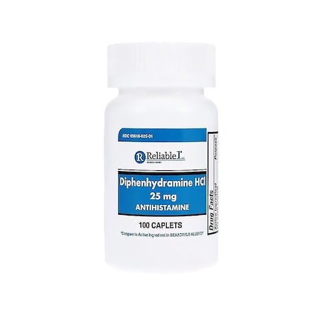Reliable-1 Laboratories Diphenhydramine HCl Caplets 25mg, 100PK 1403408