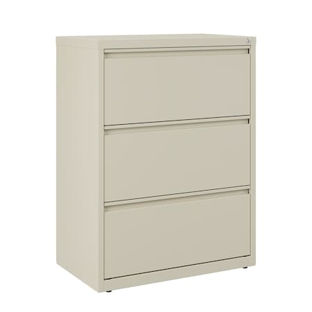 Hirsh 30 in W 3 Drawer Lateral File Cabinet, Putty, A4/Legal/Letter 14973