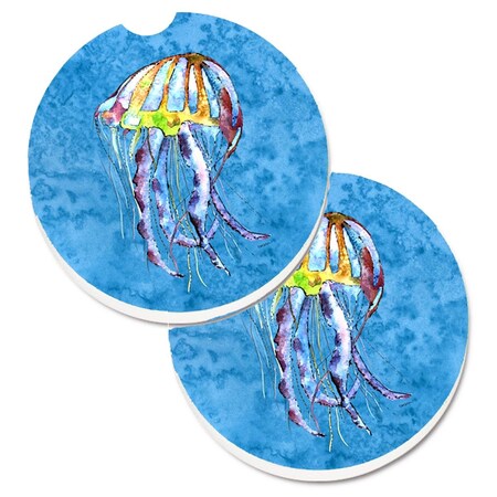 Carolines Treasures Jellyfish Set of 2 Cup Holder Car Coaster 8682CARC