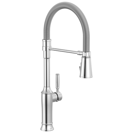 Delta Renaldi Single-Handle Pull-Down Spring Kitchen Faucet In Lumicoat Chrome 9684-PR-DST