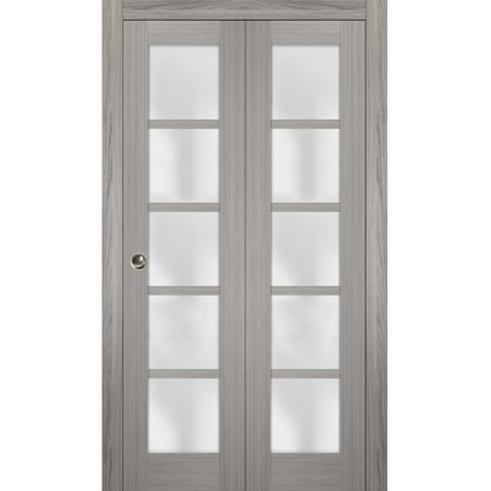 Sartodoors Sliding Closet Bi-fold Doors Solid Core Modern Interior QUADRO4002BF-SSS-72 x 80 (2* 36x80)