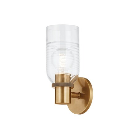 Troy Lighting Redding 1 Light Wall Sconce 5 In. Patina Brass B1112-PBR