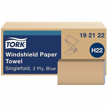 Tork Tork Folded Windshield Paper Towel Blue H22, Extra Absorbent, 16 x 140 Towels, 192122, PK16 192122